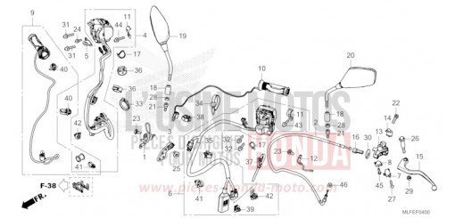 HANDLE SWITCH/LEVER/CABLE/MIRROR (NT1100A) NT1100AT de 2026